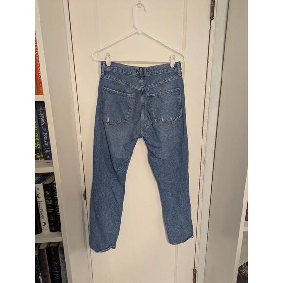 AGOLDE Feel Good Destroyed High Rise Straight Leg Denim Jeans - Size 27 - Picture 4 of 10